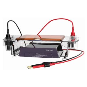 תא אלקטרופורזה אופקי עם תאורת אור כחול